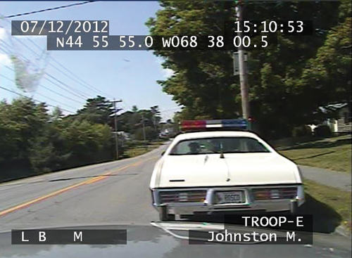 antique dukes of hazzard cop car stopped by trooper bangor