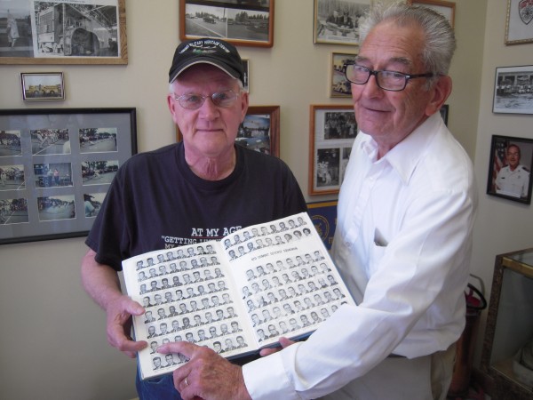 Howard Burson of Limestone (right) points to a picture of Charles Hash of Caribou (left) in a 1963 Loring Air Force Base yearbook at the Loring Military Heritage Center in Limestone. Burson once patrolled the nuclear weapons storage area on the base and Hash served in the 42nd Food Service Squadron. Howard Burson of Limestone (right) points to a picture of Charles Hash of Caribou (left) in a 1963 Loring Air Force Base yearbook at the Loring Military Heritage Center in Limestone. Burson once patrolled the nuclear weapons storage area on the base and Hash served in the 42nd Food Service Squadron.