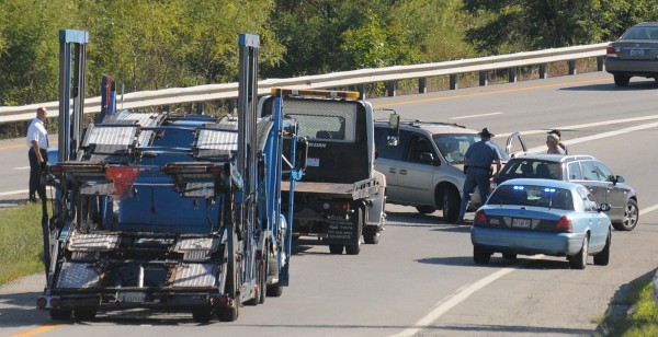 Police stopped a minivan that was hijacked and was later stopped on the southbound on-ramp from Hogan Road to Interstate 95 in Bangor Friday. Police stopped a minivan that was hijacked and was later stopped on the southbound on-ramp from Hogan Road to Interstate 95 in Bangor Friday.