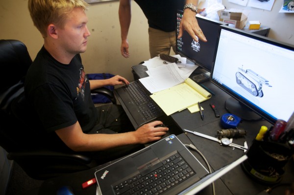 Chief engineer Josh Spaulding of Howe and Howe Technologies in Waterboro works on designing a new SWAT team application for the company's remote controlled RS1 vehicle Monday, Aug. 13, 2012. Chief engineer Josh Spaulding of Howe and Howe Technologies in Waterboro works on designing a new SWAT team application for the company's remote controlled RS1 vehicle Monday, Aug. 13, 2012.