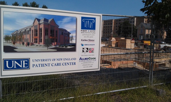 Construction begins on a new patient care clinic at the University of New England's Portland campus on Thursday, Aug. 30, 2012. At the 38,000-square-foot clinic located at the corner of Stevens Avenue and College Street, third-year dental students will work on patients under the tutelage of dentist faculty members. Construction begins on a new patient care clinic at the University of New England's Portland campus on Thursday, Aug. 30, 2012. At the 38,000-square-foot clinic located at the corner of Stevens Avenue and College Street, third-year dental students will work on patients under the tutelage of dentist faculty members.