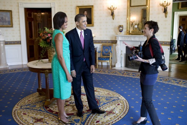 Former White House photographer Samantha Appleton, a Camden native, shares a moment with President Obama and Michelle Obama. Former White House photographer Samantha Appleton, a Camden native, shares a moment with President Obama and Michelle Obama.