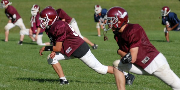 Ellsworth's first football team in recent years holds practice. Ellsworth's first football team in recent years holds practice.