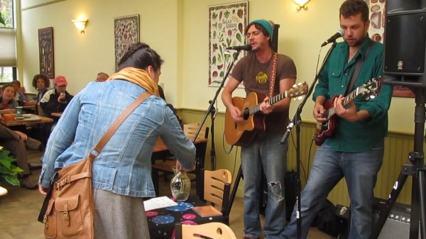 The musical duo Dominic and the Lucid perform on Saturday, Sept. 29, 2012, at the Wild Oats Bakery & Cafe in Brunswick. The show was part of a "Singing for their Supper" event for the Benefit of the Mid Coast Hunger Prevention Program. The musical duo Dominic and the Lucid perform on Saturday, Sept. 29, 2012, at the Wild Oats Bakery & Cafe in Brunswick. The show was part of a "Singing for their Supper" event for the Benefit of the Mid Coast Hunger Prevention Program.