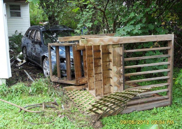 No one was injured Wednesday around 1 p.m. when Alicia Bell, 32, of Ellsworth crashed her 2006 Subaru station wagon into a home on 201 Christian Ridge Road in Ellsworth. Bell told police she accidentally hit the gas instead of the brakes. Police suspect the car will be totaled and estimate about $15,000 of damage to the home. No one was injured Wednesday around 1 p.m. when Alicia Bell, 32, of Ellsworth crashed her 2006 Subaru station wagon into a home on 201 Christian Ridge Road in Ellsworth. Bell told police she accidentally hit the gas instead of the brakes. Police suspect the car will be totaled and estimate about $15,000 of damage to the home.