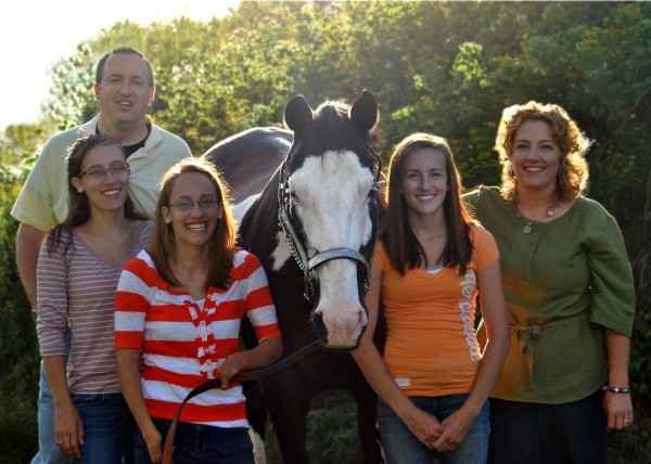 When fraternal twins Brittany and Stacia Caron (second and third from left) were born in January 1993, doctors soon determined that Stacia suffered from a rare genetic disorder that affected her hands and feet. After an Anah Shriner sponsored Stacia to be evaluated at the Shriners Hospital for Children in Springfield, Mass., she was initially seen there in July 1993. The remarkable Shrine medical care that Stacia has received since then has let her enjoy a busy life at school and with her family, including her father and mother, Steve and Bobbie-Jo Caron, and her younger sister, Madalyn. The family recently posed with Stacia’s black-and-white paint, C-J. When fraternal twins Brittany and Stacia Caron (second and third from left) were born in January 1993, doctors soon determined that Stacia suffered from a rare genetic disorder that affected her hands and feet. After an Anah Shriner sponsored Stacia to be evaluated at the Shriners Hospital for Children in Springfield, Mass., she was initially seen there in July 1993. The remarkable Shrine medical care that Stacia has received since then has let her enjoy a busy life at school and with her family, including her father and mother, Steve and Bobbie-Jo Caron, and her younger sister, Madalyn. The family recently posed with Stacia’s black-and-white paint, C-J.