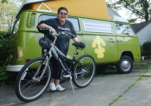 Deb Lemire, of Cuyahoga Falls, Ohio, is a fit fat person. She rides her bike, walks in the woods, camps and plays with her daughter. Deb Lemire, of Cuyahoga Falls, Ohio, is a fit fat person. She rides her bike, walks in the woods, camps and plays with her daughter.