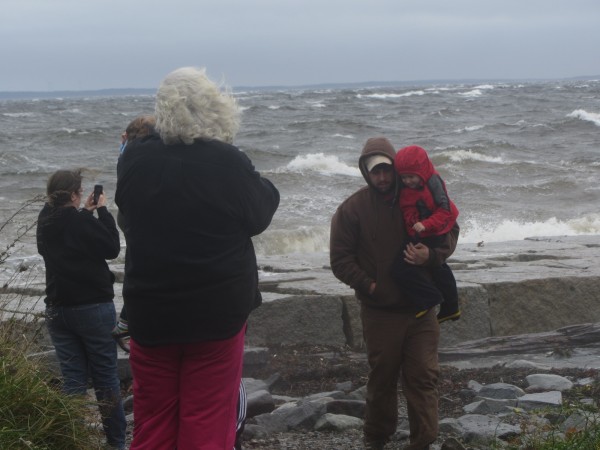 The Rockland Breakwater was a big draw at noon Monday, Oct. 29, 2012 at high tide as people came to watch waves crash over the nearly mile-long granite structure that protects part of Rockland Harbor. The high seas were the result of Hurricane Sandy. The Rockland Breakwater was a big draw at noon Monday, Oct. 29, 2012 at high tide as people came to watch waves crash over the nearly mile-long granite structure that protects part of Rockland Harbor. The high seas were the result of Hurricane Sandy.