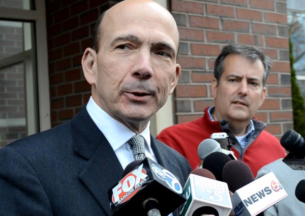 Assistant Attorney General Andrew Benson speaks to the media outside of Skowhegan District Court in Skowhegan on Monday, Oct. 22, 2012. Benson is prosecuting the case against an 11-year-old girl who is charged in the manslaughter in the death of 3-month-old Brooklyn Foss-Greenaway. Assistant Attorney General Andrew Benson speaks to the media outside of Skowhegan District Court in Skowhegan on Monday, Oct. 22, 2012. Benson is prosecuting the case against an 11-year-old girl who is charged in the manslaughter in the death of 3-month-old Brooklyn Foss-Greenaway.