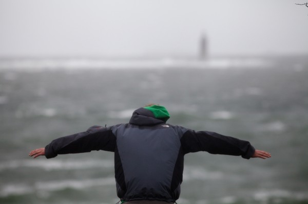 A man leans into the stiff wind at Fort Williams Park in Cape Elizabeth on Monday, Oct. 29, 2012 as Hurricane Sandy's effects began to be felt. A man leans into the stiff wind at Fort Williams Park in Cape Elizabeth on Monday, Oct. 29, 2012 as Hurricane Sandy's effects began to be felt.