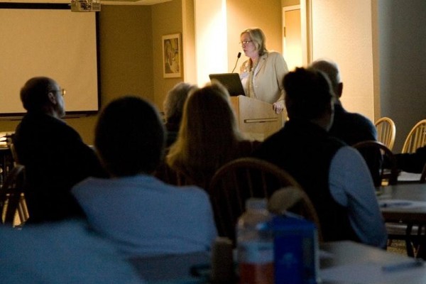 Lois Skillings, president and CEO of Mid Coast Health Services, speaks to a crowded conference room on Monday night, Oct. 15, 2012, about why Mid Coast's proposed merger with Parkview Adventist Medical Center will benefit the community. Lois Skillings, president and CEO of Mid Coast Health Services, speaks to a crowded conference room on Monday night, Oct. 15, 2012, about why Mid Coast's proposed merger with Parkview Adventist Medical Center will benefit the community.