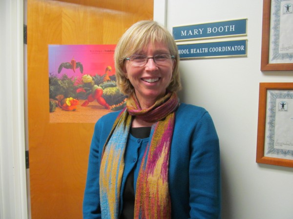 Mary Booth, shown in this Monday, October 15, 2012 photo, was named the 2012 School Health Coordinator of the year by the American School Health Association last week at its annual conference. Booth said her philosophy is coordinating numerous small initiatives to tackle major problems such as poor physical, mental and environmental health of students. Mary Booth, shown in this Monday, October 15, 2012 photo, was named the 2012 School Health Coordinator of the year by the American School Health Association last week at its annual conference. Booth said her philosophy is coordinating numerous small initiatives to tackle major problems such as poor physical, mental and environmental health of students.