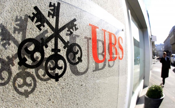 A logo of Swiss bank UBS is seen at an office building in Zurich on Oct. 30, 2012. A logo of Swiss bank UBS is seen at an office building in Zurich on Oct. 30, 2012.