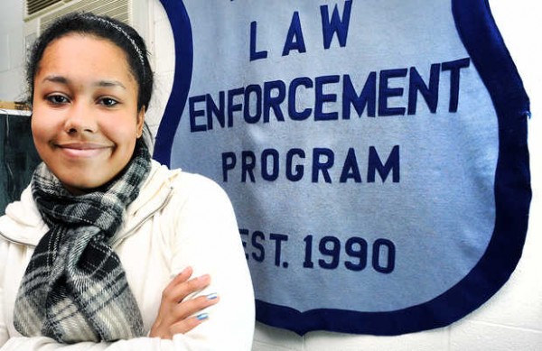 Lewiston Regional Technical Center student Natalia Atkins takes a break from her law enforcement class at Lewiston High School in October 2012. Lewiston Regional Technical Center student Natalia Atkins takes a break from her law enforcement class at Lewiston High School in October 2012.