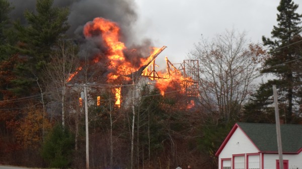 Fire levels the First Baptist Church on Liberty Hill Road in Pembroke on Monday, Oct. 29, 2012. Fire levels the First Baptist Church on Liberty Hill Road in Pembroke on Monday, Oct. 29, 2012.