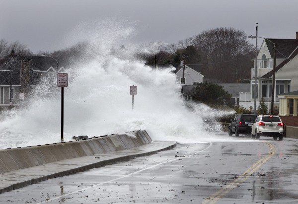 Heavy surf crashes over a seawall on the Atlantic Ocean during the early stages of Hurricane Sandy, Monday, Oct. 29, 2012, in Kennebunk, Maine. Hurricane Sandy wheeled toward land as forecasters feared Monday, raking cities along the Northeast corridor with rain and wind gusts, flooding shore towns, washing away a section of the Atlantic City Boardwalk, and threatening to cripple Wall Street and New York's subway system with a huge surge of corrosive seawater. Heavy surf crashes over a seawall on the Atlantic Ocean during the early stages of Hurricane Sandy, Monday, Oct. 29, 2012, in Kennebunk, Maine. Hurricane Sandy wheeled toward land as forecasters feared Monday, raking cities along the Northeast corridor with rain and wind gusts, flooding shore towns, washing away a section of the Atlantic City Boardwalk, and threatening to cripple Wall Street and New York's subway system with a huge surge of corrosive seawater.