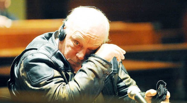 Everett H. "Lenny" Leonard, 61, of Turner wipes his eyes as his ex-wife makes an emotional appeal for leniency during his sentencing in Androscoggin County Superior Court on Wednesday on charges of poaching deer and furnishing drugs. The headphones are part of a sound amplification system. Everett H. "Lenny" Leonard, 61, of Turner wipes his eyes as his ex-wife makes an emotional appeal for leniency during his sentencing in Androscoggin County Superior Court on Wednesday on charges of poaching deer and furnishing drugs. The headphones are part of a sound amplification system.