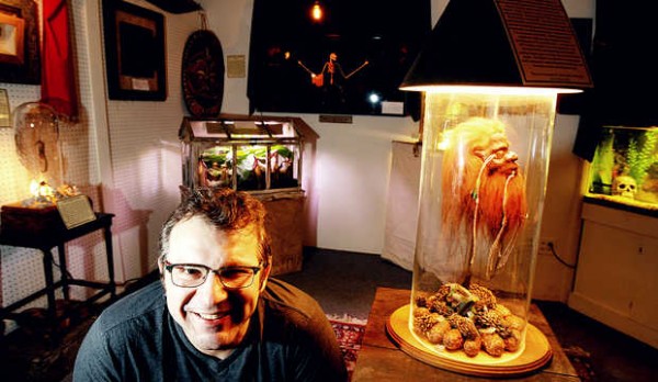 Tony Sohns, co-owner of The Rock & Art Shop, has such things on display as a shrunken head, the largest bat on Earth and a live electric eel at The Natural History Freak Show inside his Bangor shop. Tony Sohns, co-owner of The Rock & Art Shop, has such things on display as a shrunken head, the largest bat on Earth and a live electric eel at The Natural History Freak Show inside his Bangor shop.