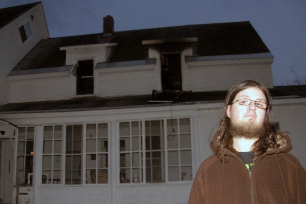 Shane Rushlow, 20, reacted quickly but flames still destroyed his bedroom in a fire at 236 Katahdin Ave. in Millinocket on Wednesday, Nov. 28, 2012. Shane Rushlow, 20, reacted quickly but flames still destroyed his bedroom in a fire at 236 Katahdin Ave. in Millinocket on Wednesday, Nov. 28, 2012.