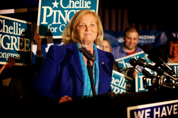 Chellie Pingree declares victory in Portland on Tuesday night Nov. 6, 2012. Chellie Pingree declares victory in Portland on Tuesday night Nov. 6, 2012.