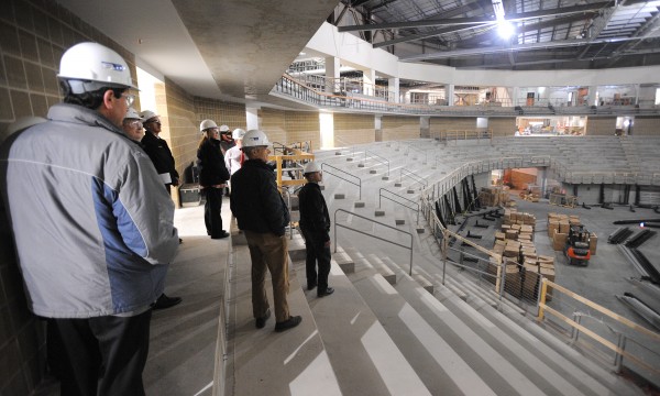 Bangor City Councilors and other city officials toured the new Cross Insurance Center on Wednesday, Nov. 7, 2012 to get a sense of how the project is progressing. Bangor City Councilors and other city officials toured the new Cross Insurance Center on Wednesday, Nov. 7, 2012 to get a sense of how the project is progressing.