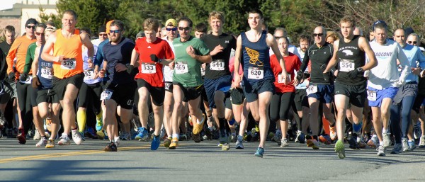 Runners take off at the start of the 31st annual Turkey Trot in Brewer on Sunday afternoon. The 3-mile race presented by the Sophomore class of Brewer High School was the largest turnout so far with 781 runners participating. Runners take off at the start of the 31st annual Turkey Trot in Brewer on Sunday afternoon. The 3-mile race presented by the Sophomore class of Brewer High School was the largest turnout so far with 781 runners participating.