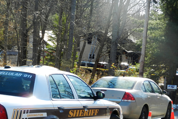 Authorities respond to a fire on Dow Road in Orrington on Saturday. Authorities respond to a fire on Dow Road in Orrington on Saturday.