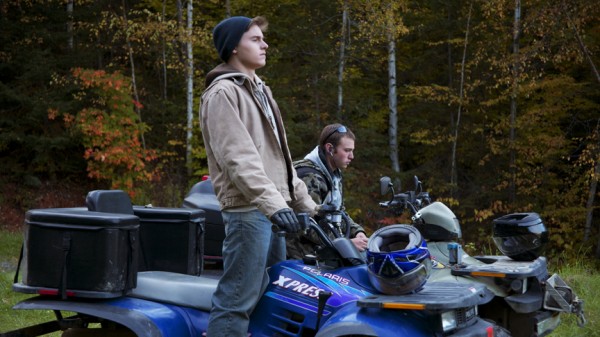 Dominic (Callen McAuliffe) and Casper (Emory Cohen) hang out on ATVs in a scene from the new film "Blue Potato," shot in Van Buren. Dominic (Callen McAuliffe) and Casper (Emory Cohen) hang out on ATVs in a scene from the new film "Blue Potato," shot in Van Buren.