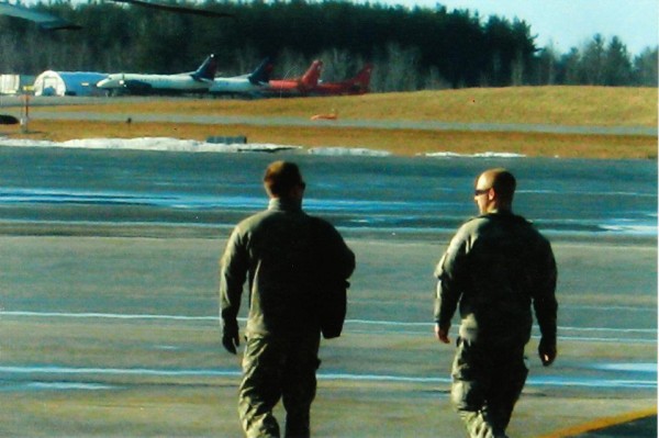 Spc. Philip Higgins (right), a crew chief for the 126th Aviation Medevac unit in Bangor, is one of 120 members deployed to Kuwait during the holidays. The unit is expected back in February. Spc. Philip Higgins (right), a crew chief for the 126th Aviation Medevac unit in Bangor, is one of 120 members deployed to Kuwait during the holidays. The unit is expected back in February.