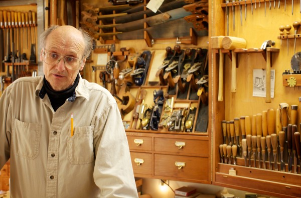 Chris Becksvoort, a furniture maker from New Gloucester, will appear Thursday in an episode of "Parks and Recreation," a television show staring fellow woodworker Nick Offerman, who is a fan of Becksvoort's work. Chris Becksvoort, a furniture maker from New Gloucester, will appear Thursday in an episode of "Parks and Recreation," a television show staring fellow woodworker Nick Offerman, who is a fan of Becksvoort's work.
