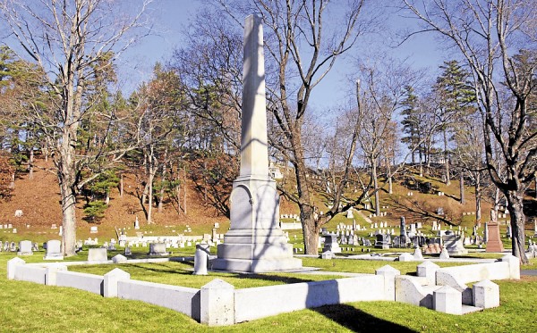Soon after Army Maj. Stephen Decatur Carpenter was buried at Mount Hope Cemetery, Bangor residents started a fundraising campaign to build a Soldiers’ Monument honoring all Bangor men lost during the Civil War. The monument was dedicated at Carpenter’s burial site on June 17, 1864. Seventeen years later, his relatives had him relocated to a grave beside his young son’s. Soon after Army Maj. Stephen Decatur Carpenter was buried at Mount Hope Cemetery, Bangor residents started a fundraising campaign to build a Soldiers’ Monument honoring all Bangor men lost during the Civil War. The monument was dedicated at Carpenter’s burial site on June 17, 1864. Seventeen years later, his relatives had him relocated to a grave beside his young son’s.