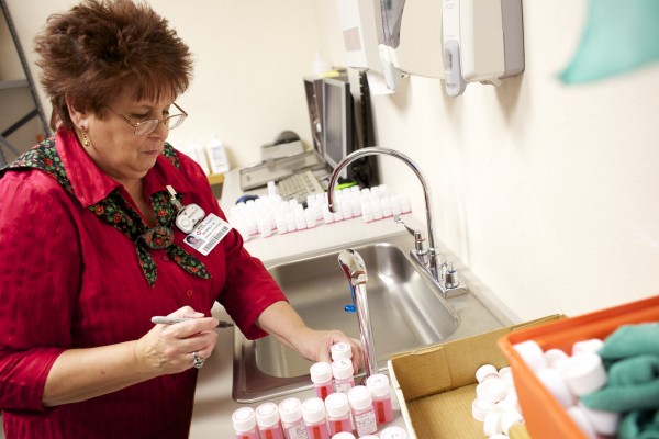 Beverly Bickford, a pharmaceutical tech at The Acadia Hospital, prepares methadone treatments in the hospital's pharmacy Dec. 20, 2012. The state of Maine has set a retroactive 2-year cap for those on MaineCare and taking methadone starting January 1. Beverly Bickford, a pharmaceutical tech at The Acadia Hospital, prepares methadone treatments in the hospital's pharmacy Dec. 20, 2012. The state of Maine has set a retroactive 2-year cap for those on MaineCare and taking methadone starting January 1.