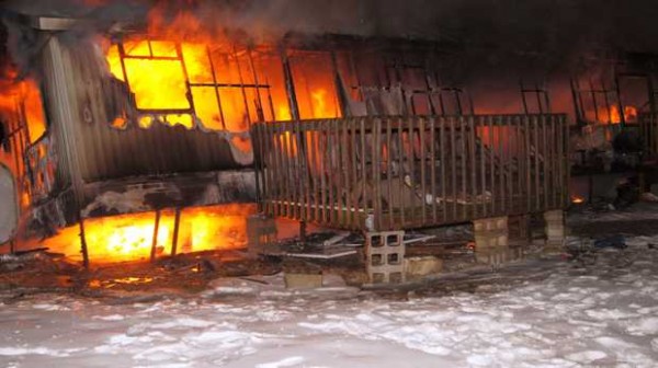 A single-wide trailer at 87 Durgin Road in Paris occupied by a family of four was destroyed by fire early Thursday morning. A single-wide trailer at 87 Durgin Road in Paris occupied by a family of four was destroyed by fire early Thursday morning.