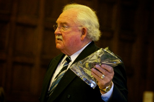 Daniel Lilley, attorney for Mark W. Strong Sr., complains about evidence on an internal hard drive provided to him by the prosecution in Cumberland County Superior Court in Portland in October. Daniel Lilley, attorney for Mark W. Strong Sr., complains about evidence on an internal hard drive provided to him by the prosecution in Cumberland County Superior Court in Portland in October.