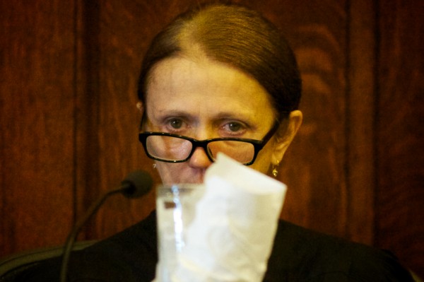 Cumberland County Superior Court Justice Nancy Mills listens to opening arguments in the Joel Hayden double murder trial in Portland Monday, Jan. 7, 2013. Cumberland County Superior Court Justice Nancy Mills listens to opening arguments in the Joel Hayden double murder trial in Portland Monday, Jan. 7, 2013.