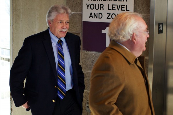 Defendant Mark Strong (left) and defense attorney Daniel Lilley leave the Cumberland County Courthouse Friday Jan. 18, 2013 after a judge said that Lilley could not withdraw from the case in which Strong faces multiple charges including promotion of prostitution. Defendant Mark Strong (left) and defense attorney Daniel Lilley leave the Cumberland County Courthouse Friday Jan. 18, 2013 after a judge said that Lilley could not withdraw from the case in which Strong faces multiple charges including promotion of prostitution.