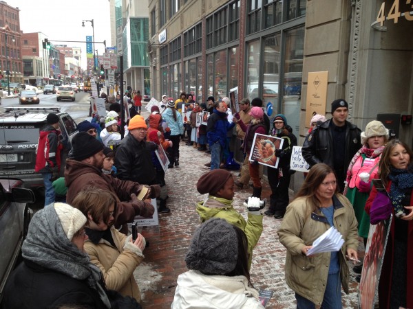 Pro-choice protesters gather near Planned Parenthood on Congress Street in Portland on Friday, Jan. 4, 2013. Pro-choice protesters gather near Planned Parenthood on Congress Street in Portland on Friday, Jan. 4, 2013.