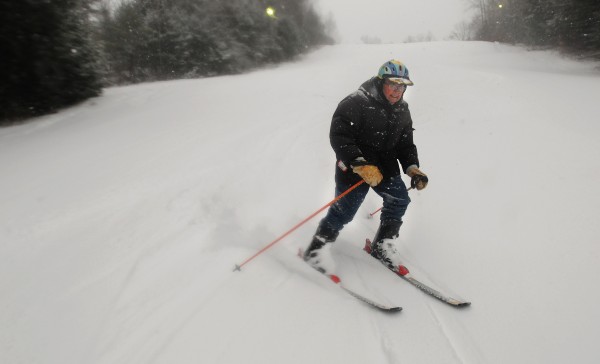 Ed Hendrickson of Brewer made several runs at the Hermon Mountain Ski Area on Wednesday. Hendrickson is 92-years-old and said he intends to ski as long as he is able. Ed Hendrickson of Brewer made several runs at the Hermon Mountain Ski Area on Wednesday. Hendrickson is 92-years-old and said he intends to ski as long as he is able.
