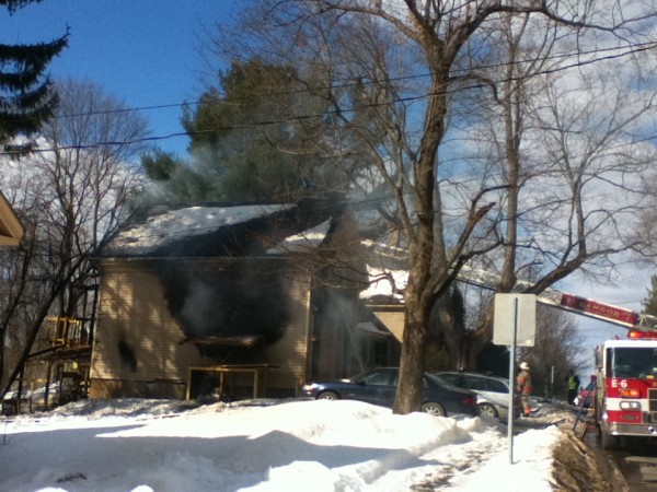 Bangor firefighters work to extinguish a Kenduskeag Avenue blaze on Wednesday afternoon. Bangor firefighters work to extinguish a Kenduskeag Avenue blaze on Wednesday afternoon.