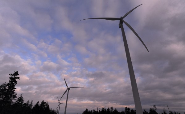 Turbines on Heifer Hill that are part of the Bull Hill Wind Project put up by First Wind in Township 16. Turbines on Heifer Hill that are part of the Bull Hill Wind Project put up by First Wind in Township 16.