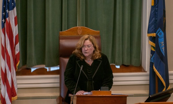 Leigh Ingalls Saufley, Maine Supreme Judicial Court chief justice, gives the State of the Judiciary address in the State House chamber on Thursday, Feb. 21, 2013. Leigh Ingalls Saufley, Maine Supreme Judicial Court chief justice, gives the State of the Judiciary address in the State House chamber on Thursday, Feb. 21, 2013.