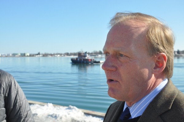 An Icelandic company, Eimskip, will begin in late March offering the first direct container shipping service Portland has had with Europe since 1980. Pictured here on Portland's waterfront is John Henshaw, executive director of Maine Port Authority, which helped broker the deal with Eimskip. An Icelandic company, Eimskip, will begin in late March offering the first direct container shipping service Portland has had with Europe since 1980. Pictured here on Portland's waterfront is John Henshaw, executive director of Maine Port Authority, which helped broker the deal with Eimskip.