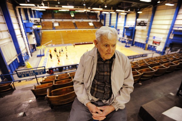 Ed Lovejoy, a former building inspector, sits in the Bangor Auditorium on Tuesday, Feb. 26, 2013. Lovejoy was the inspecctor for the building when it was being built in 1955. The new Cross Insurance Center is replacing the old Bangor Auditorium this spring. Ed Lovejoy, a former building inspector, sits in the Bangor Auditorium on Tuesday, Feb. 26, 2013. Lovejoy was the inspecctor for the building when it was being built in 1955. The new Cross Insurance Center is replacing the old Bangor Auditorium this spring.
