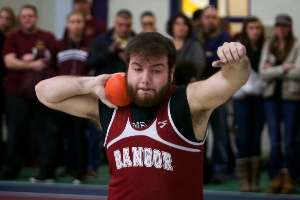 Bangor High School's Scott Murray competes at the Class A State Indoor Track Championships in Gorham Monday. Murray placed sixth overall. Bangor High School's Scott Murray competes at the Class A State Indoor Track Championships in Gorham Monday. Murray placed sixth overall.