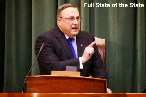 Maine Gov. Paul LePage delivers his State of the State address in in the house chambers in Augusta Tuesday Feb. 5, 2013. Maine Gov. Paul LePage delivers his State of the State address in in the house chambers in Augusta Tuesday Feb. 5, 2013.