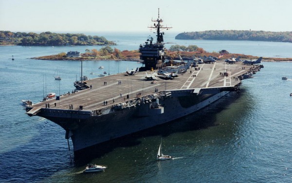 The USS John F. Kennedy enters Portland Harbor in 1989. The USS John F. Kennedy enters Portland Harbor in 1989.