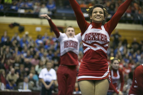 The Dexter Area High School cheerleading team took home the Class C state championship at the Bangor Auditorium on Monday, February 11, 2013. The Dexter Area High School cheerleading team took home the Class C state championship at the Bangor Auditorium on Monday, February 11, 2013.