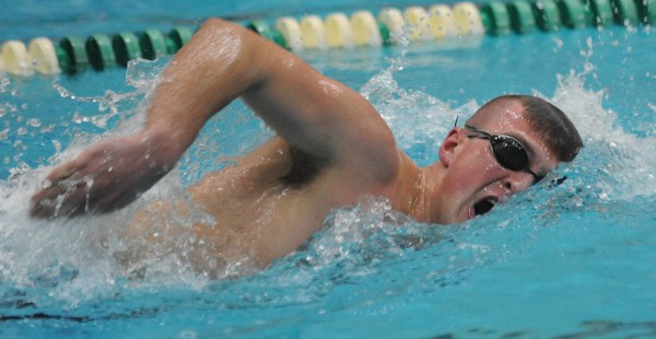 Mount Desert Island swimmer Madison Luck competes in the boys 500 yard freestyle at Husson during the Penobscot Valley Conference boys Championship on Monday. Luck finished first with a time of 5:27.85. Mount Desert Island swimmer Madison Luck competes in the boys 500 yard freestyle at Husson during the Penobscot Valley Conference boys Championship on Monday. Luck finished first with a time of 5:27.85.