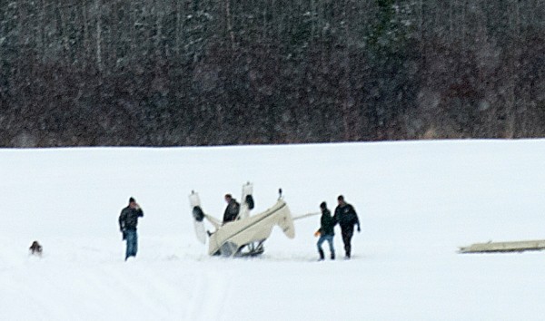 An overturned plane rests in the middle of Miller's air field in Newburgh on Wednesday, March 20, 2013. An overturned plane rests in the middle of Miller's air field in Newburgh on Wednesday, March 20, 2013.