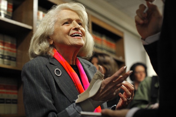 Edith Windsor, whose challenge to the Defense of Marriage Act will be heard by the U.S. Supreme Court, speaks to the media in 2012. Edith Windsor, whose challenge to the Defense of Marriage Act will be heard by the U.S. Supreme Court, speaks to the media in 2012.